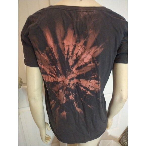 Nike OOAK Women's Grey Orange 🧡 Bleached Tie Dye Logo Athletic Cut Tee Shirt XL - Picture 3 of 7